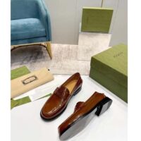 Gucci Unisex GG Interlocking G Cut-Out Loafer Cuir Leather Flat 1.5 CM Heel (4)