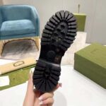 Gucci Unisex GG Loafer Interlocking G Black Leather Rubber Lug Mid 4.3 CM Heel - Bild 9