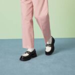 Gucci Unisex GG Loafer Interlocking G Black Off White Leather Rubber Lug Mid 4.3 CM Heel - Image 11