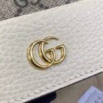 Gucci Unisex GG Marmont Card Case Wallet Double G Beige Ebony GG Supreme Canvas - Image 5