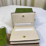 Gucci Unisex GG Marmont Card Case Wallet Double G Beige Ebony GG Supreme Canvas - Image 7