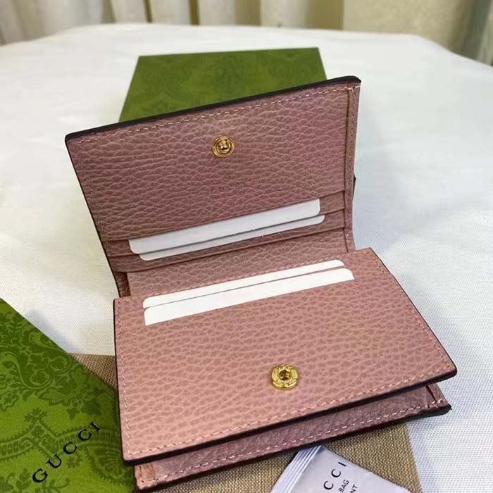 Gucci Unisex GG Marmont Card Case Wallet Double G Beige White GG Supreme Canvas (1)