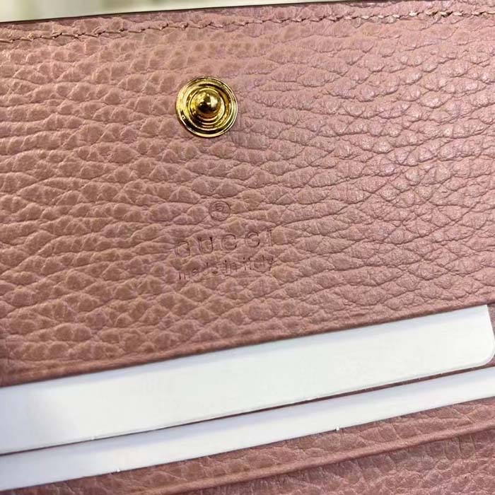 Gucci Unisex GG Marmont Card Case Wallet Double G Beige White GG Supreme Canvas (6)