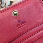 Gucci Unisex GG Marmont Card Case Wallet Red Matelassé Chevron Leather Double G - Bild 5