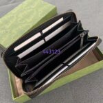 Gucci Unisex GG Marmont Zip Around Wallet Black Matelassé Chevron Leather Double G - Image 5