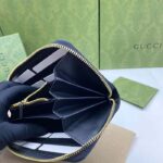 Gucci Unisex GG Marmont Zip Around Wallet Black Matelassé Leather Double G - Image 9