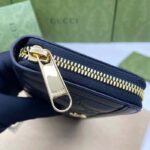 Gucci Unisex GG Marmont Zip Around Wallet Black Matelassé Leather Double G - Image 7
