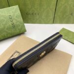 Gucci Unisex GG Marmont Zip Around Wallet Black Matelassé Leather Double G - Image 8