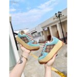 Gucci Unisex GG Screener Sneaker Camel Ebony GG Canvas Bi-Color Chunky Laces - Image 8