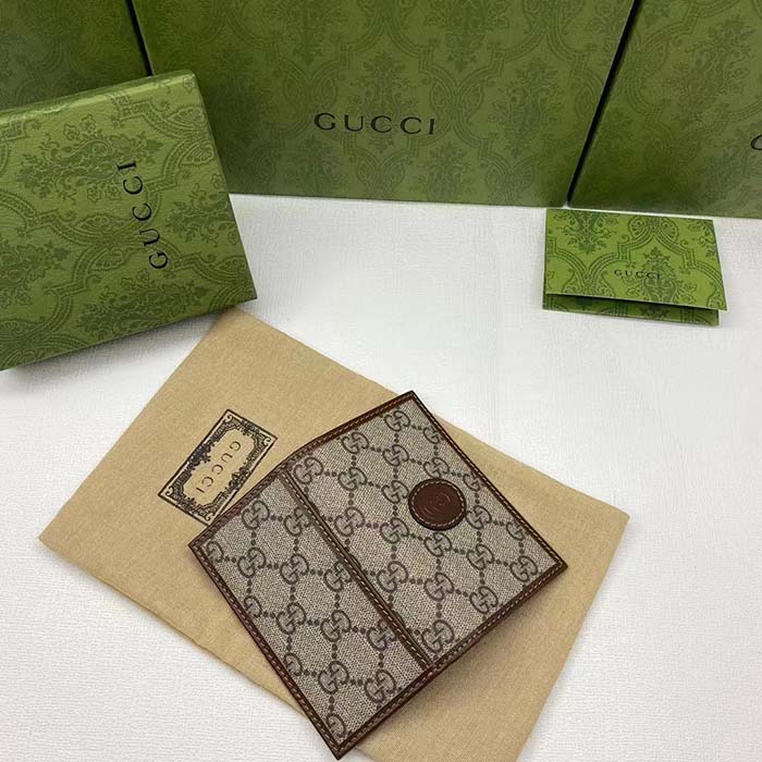 Gucci Unisex GG Supreme Canvas Beige Ebony GG Supreme Canvas Brown Leather (7)