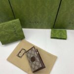 Gucci Unisex GG Supreme Canvas Beige Ebony GG Supreme Canvas Brown Leather - Image 2