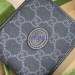 Gucci Unisex GG Wallet Interlocking G Black GG Supreme Canvas Leather - immagine 6