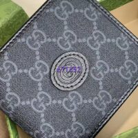 Gucci Unisex GG Wallet Interlocking G Black GG Supreme Canvas Leather (4)