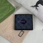 Gucci Unisex GG Wallet Interlocking G Black GG Supreme Canvas Leather - immagine 2