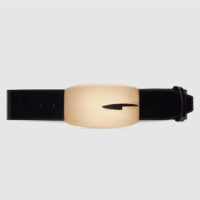 Gucci Unisex GG Wide Belt Retro G Buckle Black Patent Leather 4.8 CM Width (1)