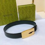 Gucci Unisex GG Wide Belt Retro G Buckle Black Patent Leather 4.8 CM Width - Imagen 2