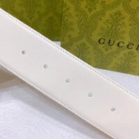 Gucci Unisex GG Wide Belt Retro G Buckle White Patent Leather 4.8 CM Width (1)