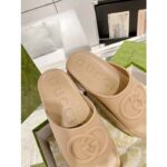 Gucci Unisex Interlocking G Slide Sandal Brown GG Rubber Low 4.3 CM Heel - Bild 8