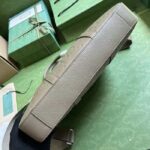 Gucci Unisex Jumbo GG Briefcase Taupe Leather Cotton Linen Lining – Image 7