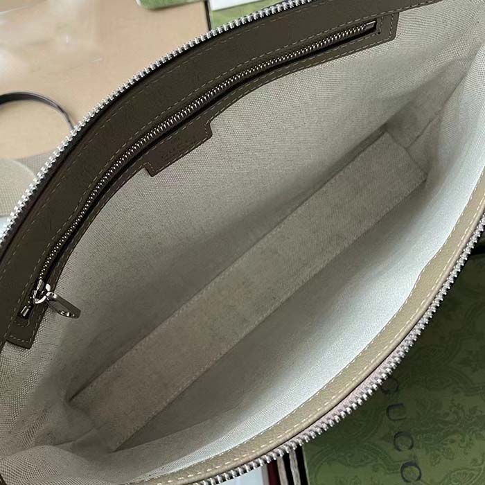 Gucci Unisex Jumbo GG Medium Messenger Bag Dark Green Leather Zip Closure (1)
