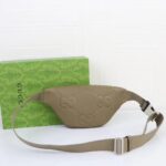 Gucci Unisex Jumbo GG Small Belt Bag Dark Green Leather Zip Closure - Imagen 4