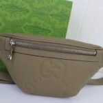 Gucci Unisex Jumbo GG Small Belt Bag Dark Green Leather Zip Closure - Imagen 6