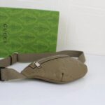 Gucci Unisex Jumbo GG Small Belt Bag Dark Green Leather Zip Closure - Imagen 3