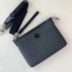 Gucci Unisex Messenger Bag Interlocking G Black GG Supreme Canvas Leather Zip Closure - Image 5