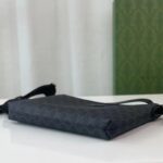 Gucci Unisex Messenger Bag Interlocking G Black GG Supreme Canvas Leather Zip Closure - Image 6