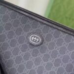 Gucci Unisex Messenger Bag Interlocking G Black GG Supreme Canvas Leather Zip Closure - Image 8