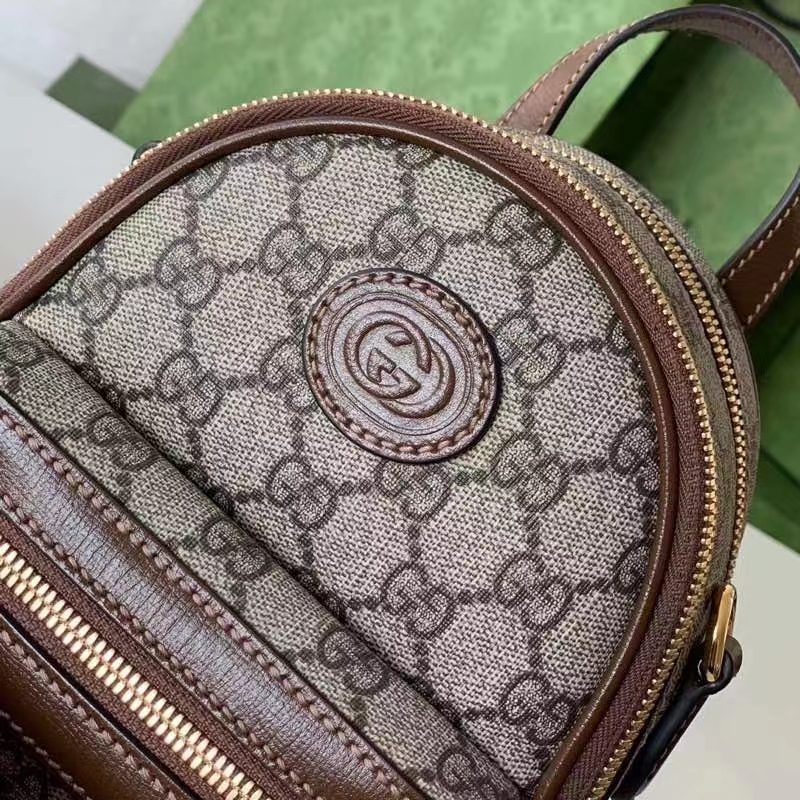 Gucci Unisex Multi-Function Bag Interlocking G Beige Ebony GG Supreme Canvas (2)