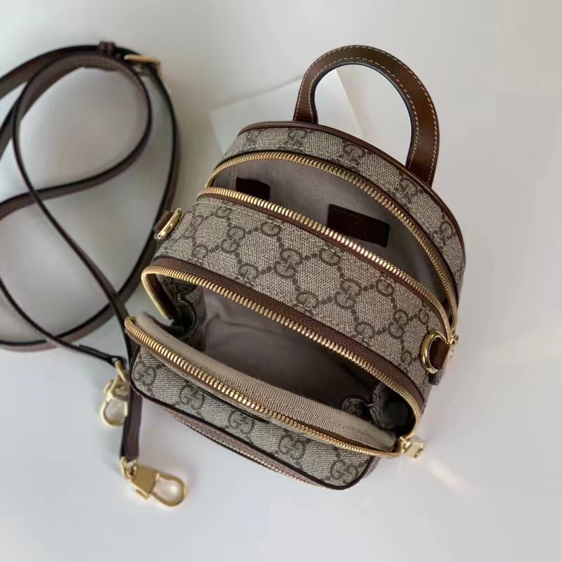 Gucci Unisex Multi-Function Bag Interlocking G Beige Ebony GG Supreme Canvas (5)