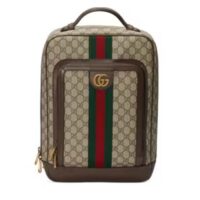 Gucci Unisex Ophidia GG Medium Backpack Beige Ebony GG Supreme Canvas Double G (6)