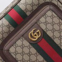 Gucci Unisex Ophidia GG Medium Backpack Beige Ebony GG Supreme Canvas Double G (6)