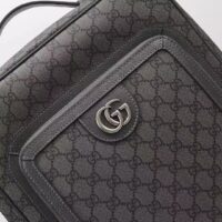 Gucci Unisex Ophidia GG Medium Backpack Grey Black GG Supreme Canvas Double G (4)