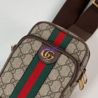 Gucci Unisex Ophidia GG Mini Bag Beige Ebony GG Supreme Canvas Double G (9)