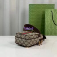 Gucci Unisex Ophidia GG Mini Bag Beige Ebony GG Supreme Canvas Double G (9)