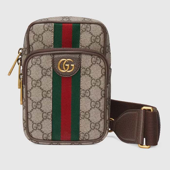 Gucci Unisex Ophidia GG Mini Bag Beige Ebony GG Supreme Canvas Double G