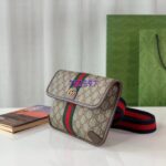 Gucci Unisex Ophidia GG Small Belt Bag Beige Ebony GG Supreme Canvas Double G – Image 4