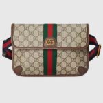 Gucci Unisex Ophidia GG Small Belt Bag Beige Ebony GG Supreme Canvas Double G