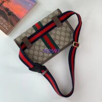 Gucci Unisex Ophidia GG Small Belt Bag Beige Ebony GG Supreme Canvas Double G (3)