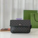 Gucci Unisex Ophidia GG Small Belt Bag Grey Black GG Supreme Canvas Double G - Image 2