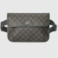 Gucci Unisex Ophidia GG Small Belt Bag Grey Black GG Supreme Canvas Double G (8)