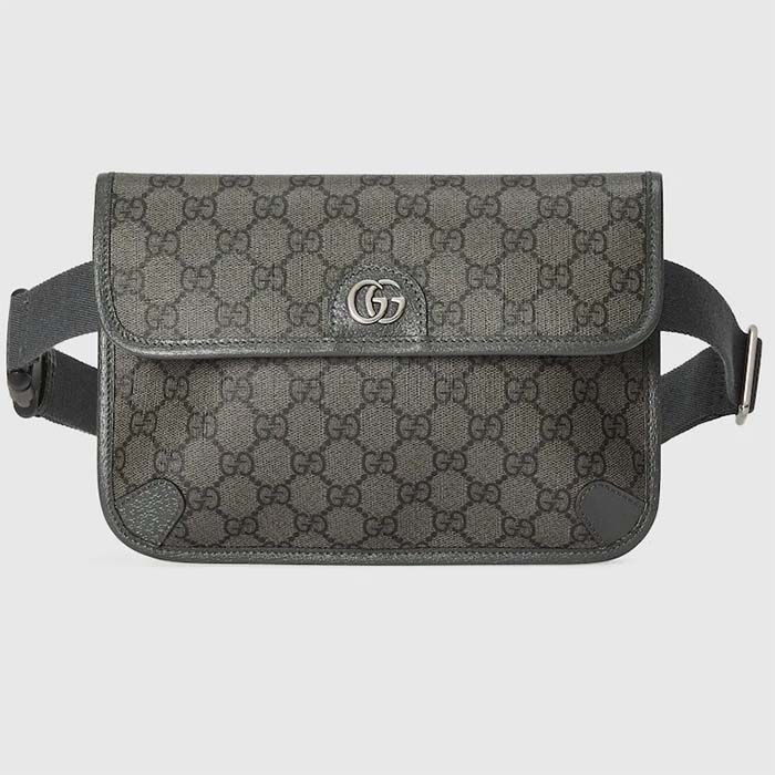 Gucci Unisex Ophidia GG Small Belt Bag Grey Black GG Supreme Canvas Double G
