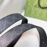 Gucci Unisex Reversible Belt Square G Buckle Black GG Supreme Canvas Reverses Leather - Image 7