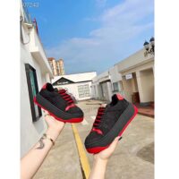 Gucci Unisex Screener GG Sneaker Black Original Canvas Suede Red Leather Low Heel (7)