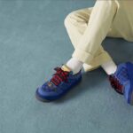 Gucci Unisex Screener GG Sneaker Blue Black Canvas Suede Dark Grey Leather Low Heel - Image 11