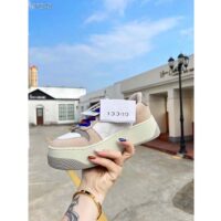 Gucci Unisex Screener GG Sneaker White Original Canvas Beige Suede Leather Low Heel (1)
