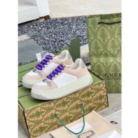 Gucci Unisex Screener GG Sneaker White Original Canvas Beige Suede Leather Low Heel (1)