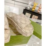 Gucci Unisex Slide Sandal Interlocking G Beige Ebony GG Rubber Low Heel – Bild 8